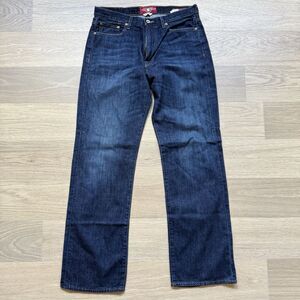 Lucky Jeans Men 33x34 Blue 181 Relaxed Straight Renner Long Zip Denim Cotton